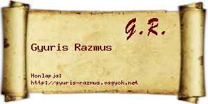 Gyuris Razmus névjegykártya